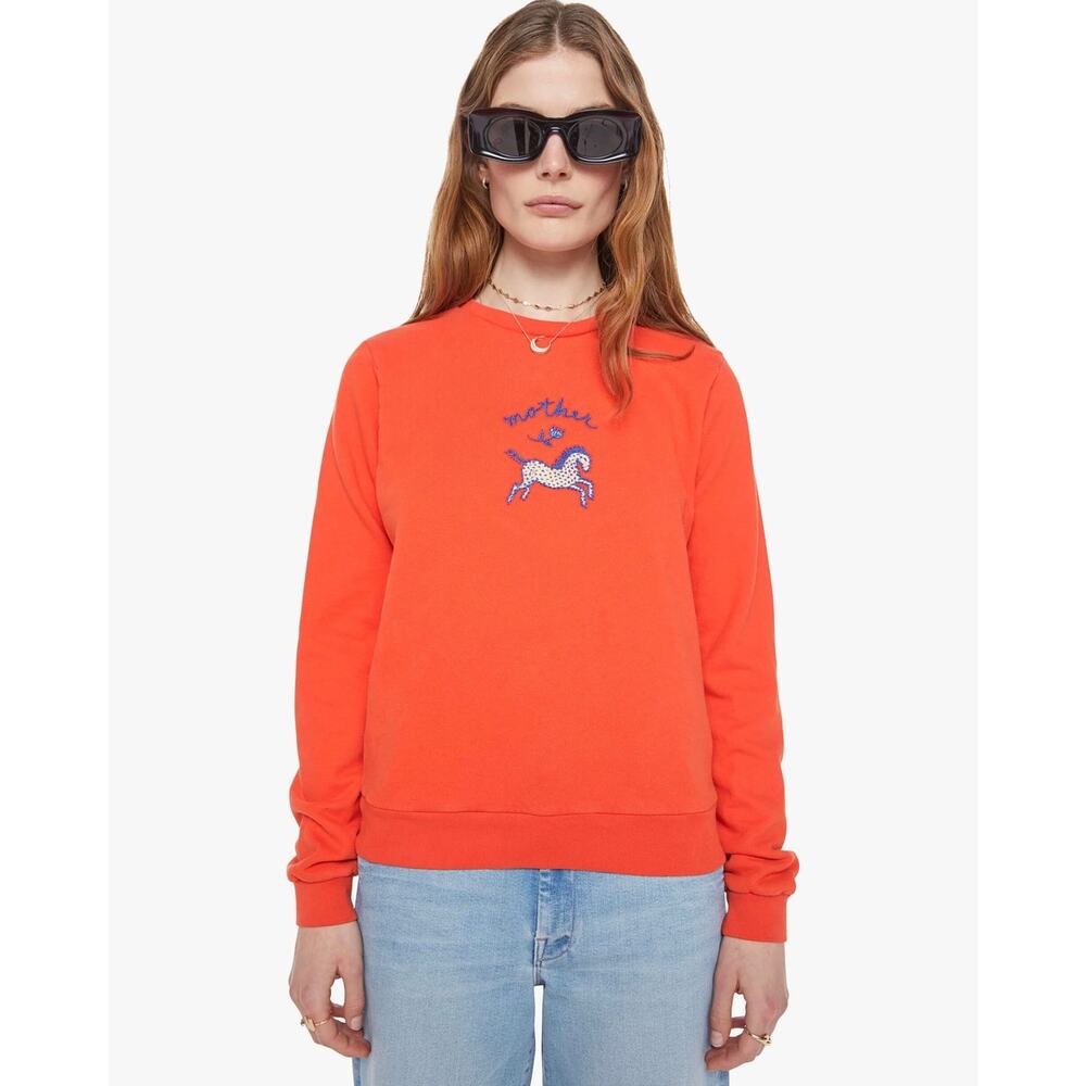 MOTHER DENIM The Camper Lil' Pony Orange Sweatshirt M